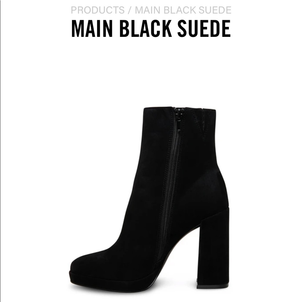 Steve Madden pre loved black platform heel booties